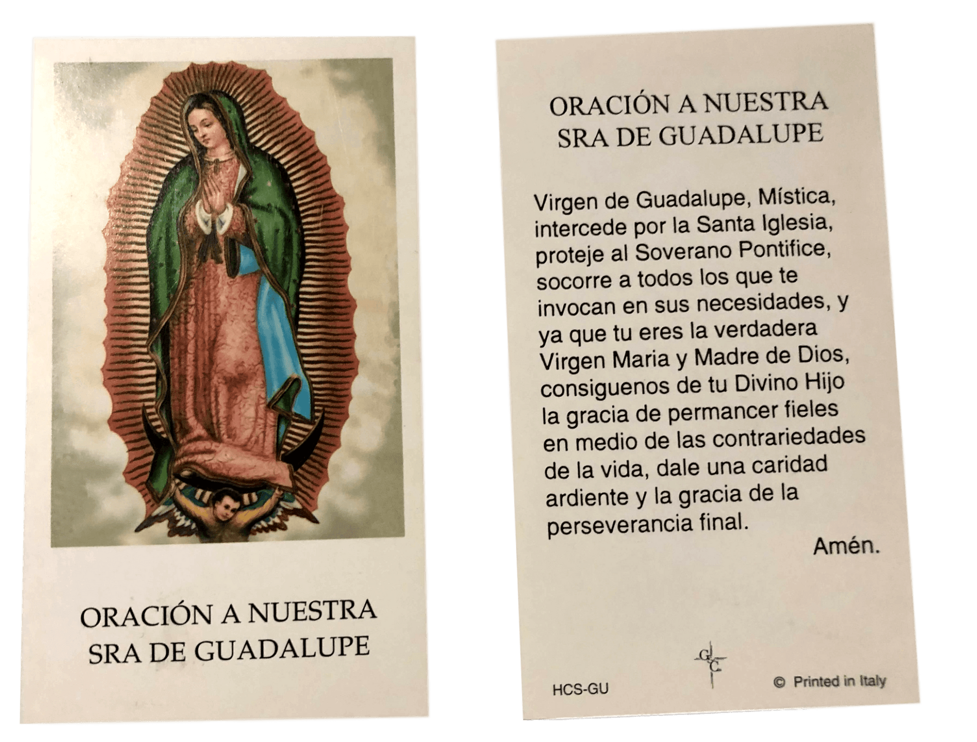 Prayer Card Oracion A Nuestra Senora De Guadalupe SPANISH No-Laminated HCS-GU - Ysleta Mission Gift Shop- VOTED El Paso's Best Gift Shop