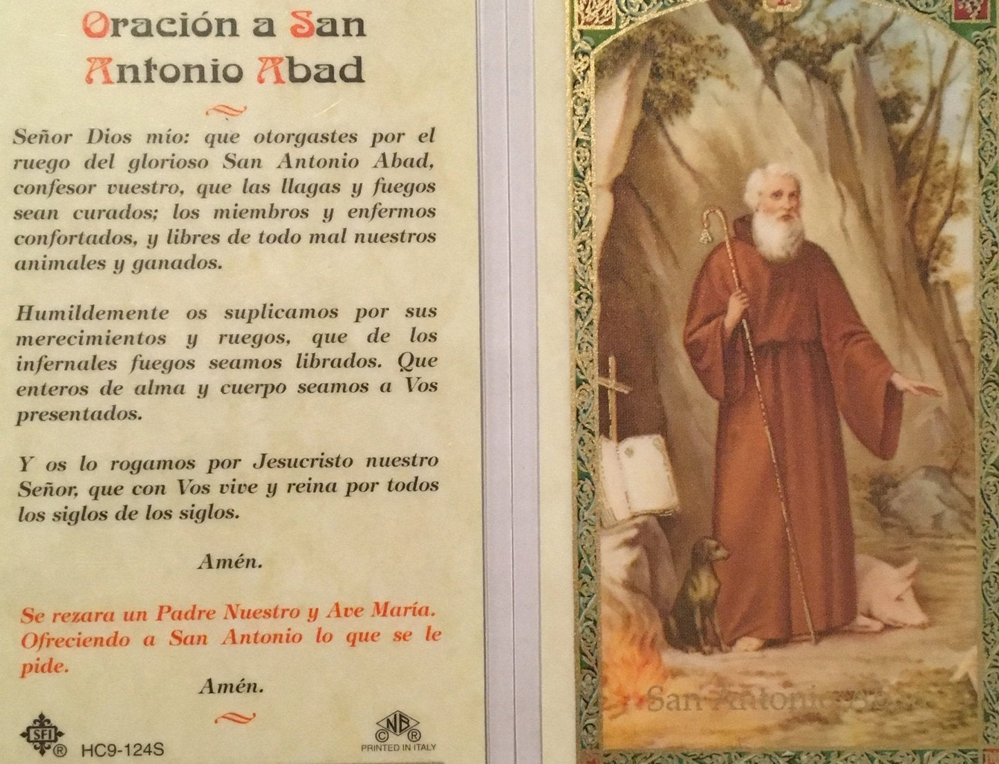 Prayer Card Oracion A San Agustin SPANISH Laminated HC9-100S - Ysleta Mission Gift Shop- VOTED El Paso's Best Gift Shop