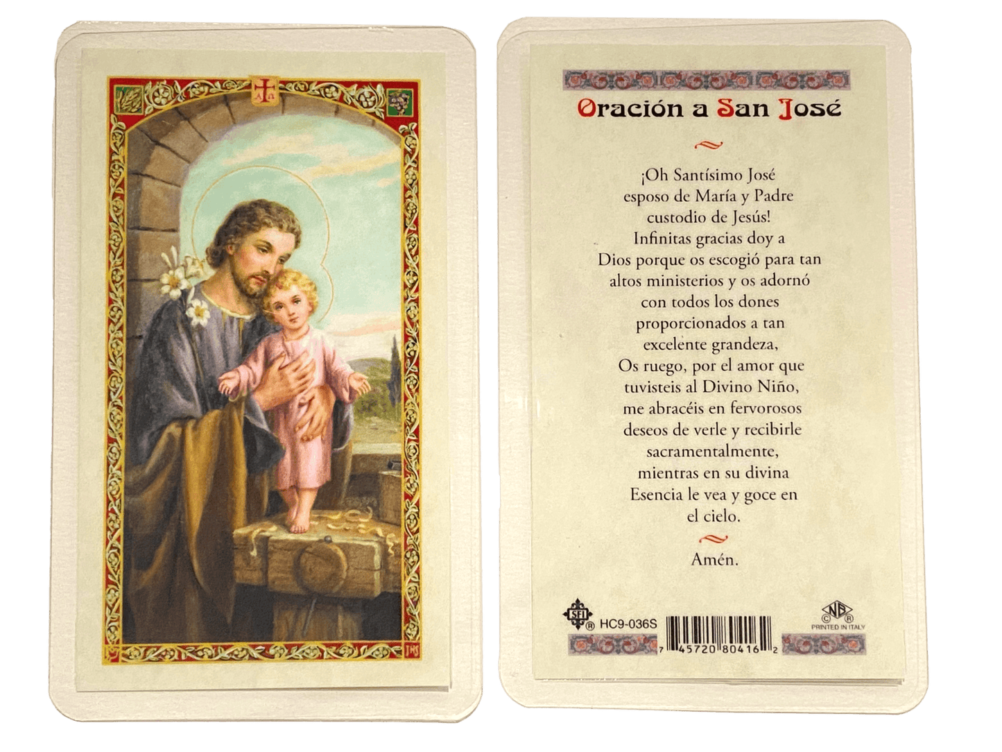 Prayer Card Oracion a San Jose SPANISH Laminated HC9-036S - Ysleta Mission Gift Shop- VOTED El Paso's Best Gift Shop