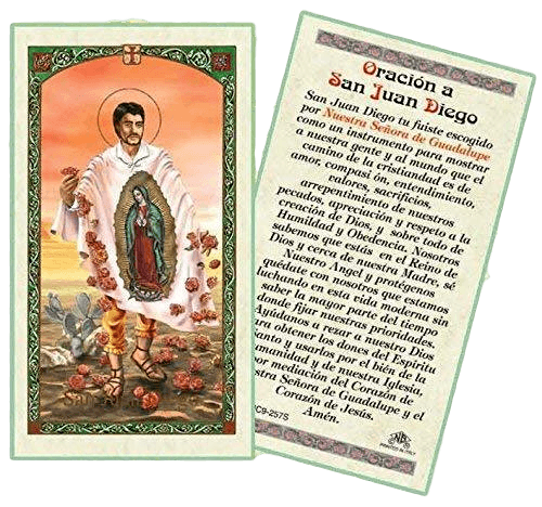 Prayer Card Oracion A San Juan Diego SPANISH Laminated HC9-257S - Ysleta Mission Gift Shop- VOTED El Paso's Best Gift Shop