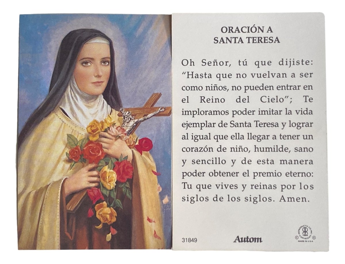 Prayer Card Oracion A Santa Teresa - Ysleta Mission Gift Shop