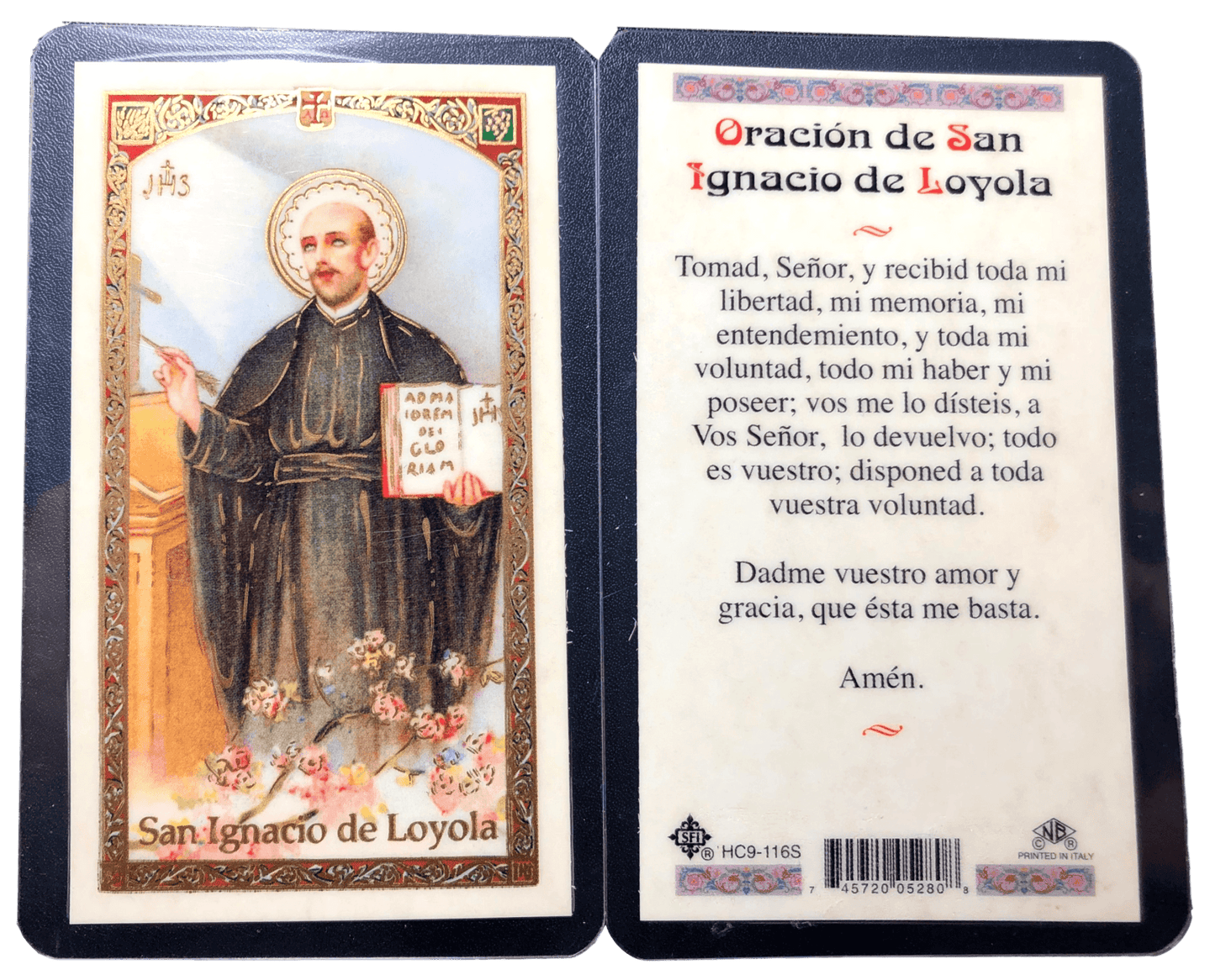 Prayer Card Oracion De San Ignacio De Loyola SPANISH Laminated HC9-116S - Ysleta Mission Gift Shop- VOTED El Paso's Best Gift Shop