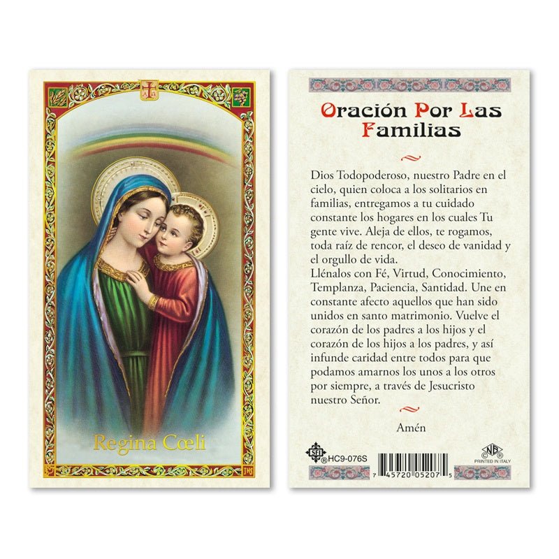 Prayer Card Oracion Por las Familias Laminated HC9-076S - Ysleta Mission Gift Shop- VOTED El Paso's Best Gift Shop