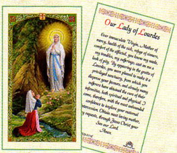 Prayer Card Our Lady Of Lourdes Laminated HC9-011E - Ysleta Mission Gift Shop- VOTED El Paso's Best Gift Shop