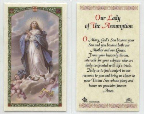 Prayer Card Our Lady Of The Assumption Laminated HC9-293E - Ysleta Mission Gift Shop- VOTED El Paso's Best Gift Shop
