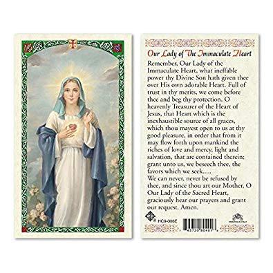 Prayer Card Our Lady Of The Sacred Heart Laminated HC9-006E - Ysleta Mission Gift Shop- VOTED El Paso's Best Gift Shop