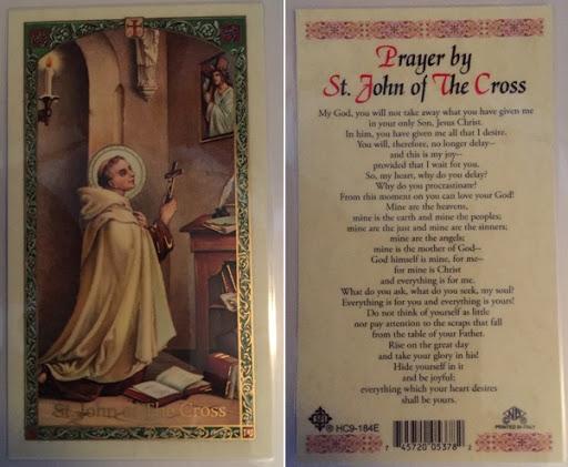 Prayer Card Prayer By Saint John Of The Cross Laminated HC9-184E - Ysleta Mission Gift Shop- VOTED El Paso's Best Gift Shop
