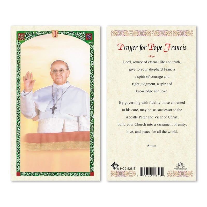 Prayer Card Prayer for Pope Francis Laminated HC9-528E - Ysleta Mission Gift Shop- VOTED El Paso's Best Gift Shop
