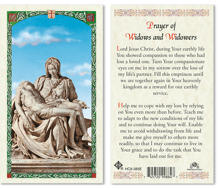 Prayer Card Prayer Of Widows And Widowers Laminated HC9-385E - Ysleta Mission Gift Shop- VOTED El Paso's Best Gift Shop