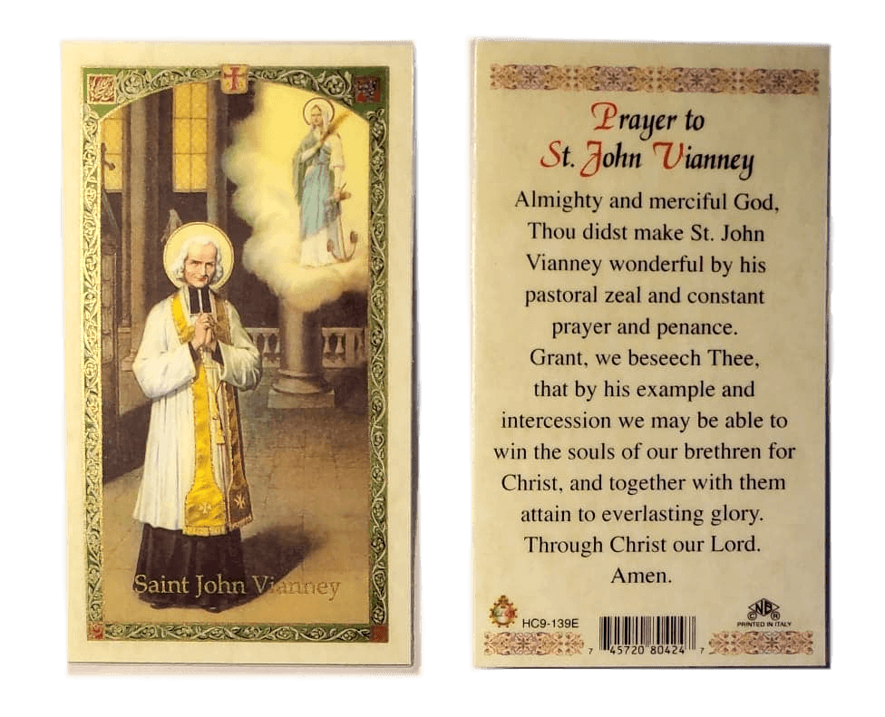Prayer Card Prayer To Saint John Vianney Laminated HC9-139E - Ysleta Mission Gift Shop- VOTED El Paso's Best Gift Shop