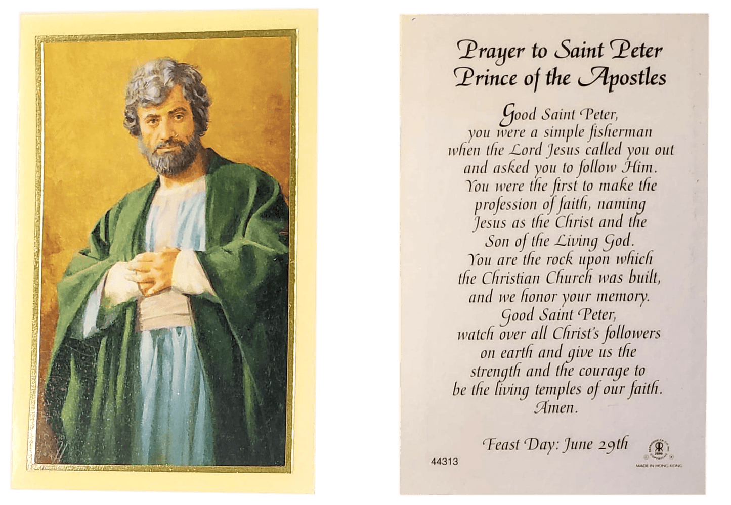 Prayer Card Prayer To Saint Peter Prince Of The Apostle Laminated - Ysleta Mission Gift Shop