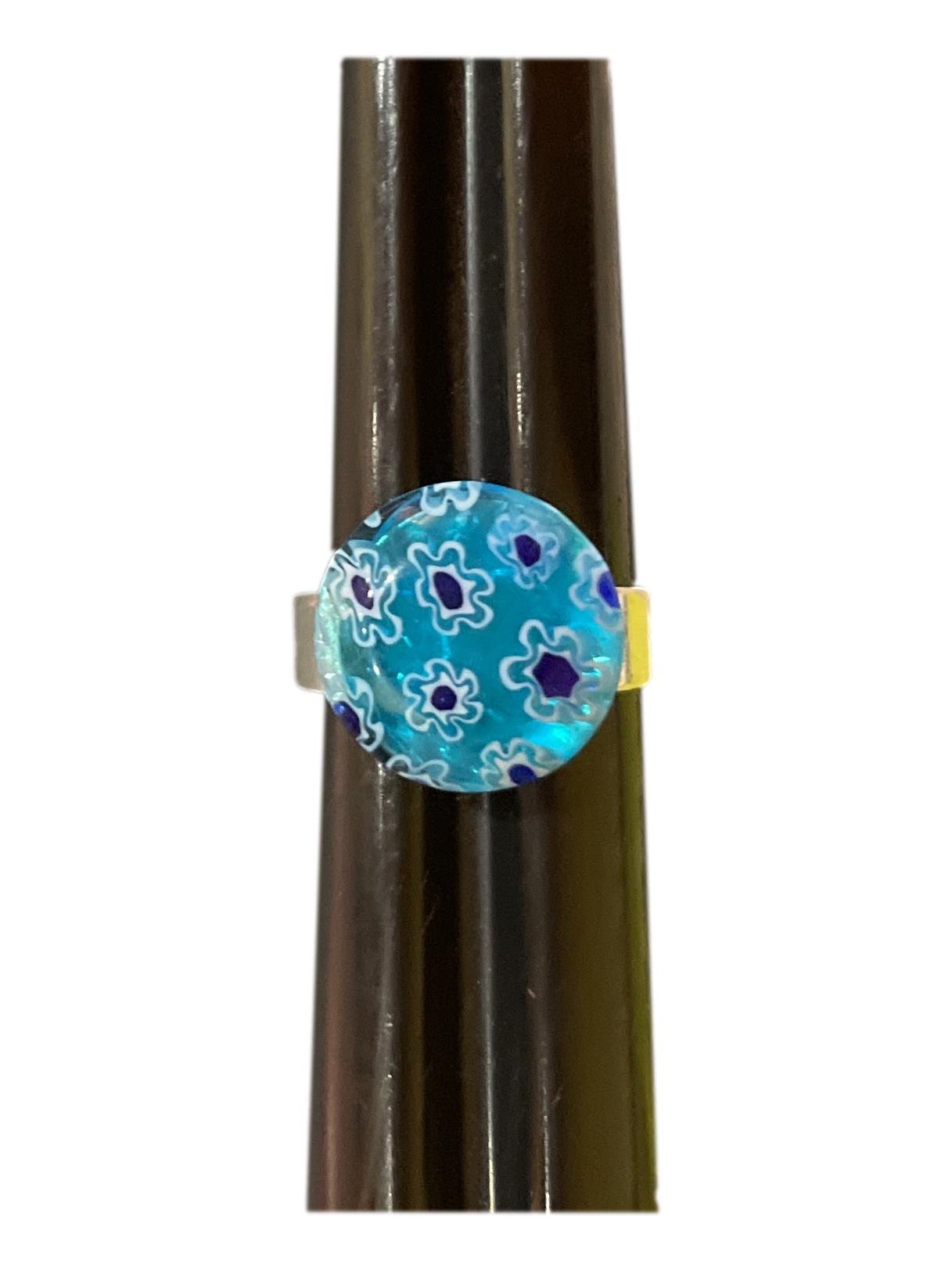 Ring Millefiori Adjustable Multi-Color Handcrafted By Local Artist Maya - Ysleta Mission Gift Shop- VOTED El Paso's Best Gift Shop