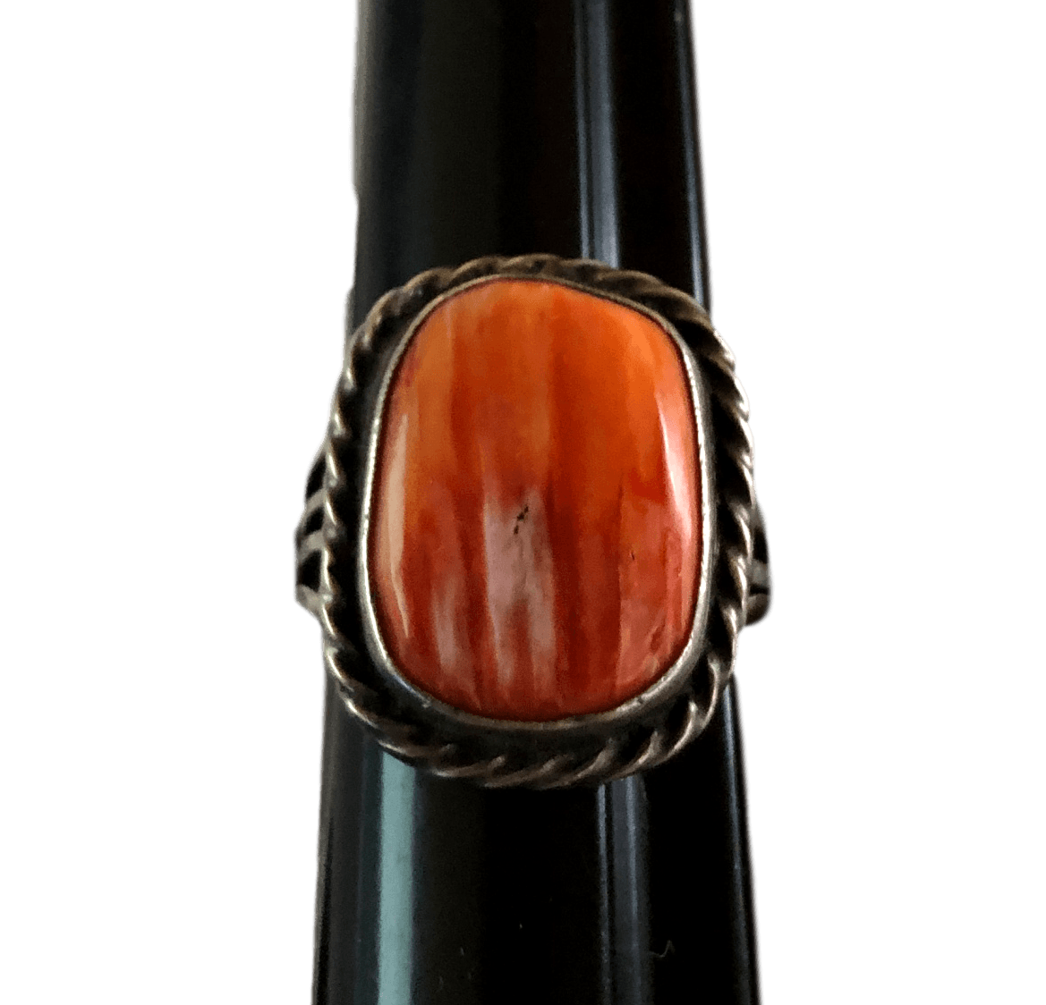 Ring Native American Sterling Silver Spiny Oyster Gemstone one Native American Navajo - Ysleta Mission Gift Shop- VOTED El Paso's Best Gift Shop