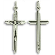 Rosary Parts Crucifix 3 Bar Silver Oxidized 3.8 cm - Ysleta Mission Gift Shop- VOTED El Paso's Best Gift Shop