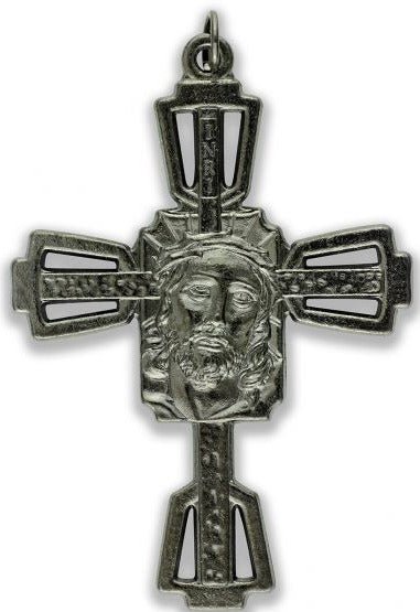 Rosary Parts Crucifix Ecce Homo Behold the Man Gun Metal Finish Large 2.5 Inches - Ysleta Mission Gift Shop- VOTED El Paso's Best Gift Shop