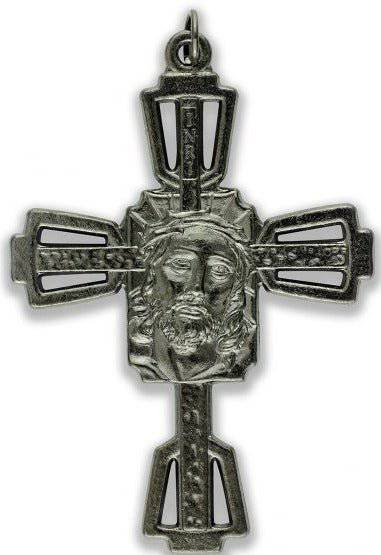 Rosary Parts Crucifix Ecce Homo Behold the Man Gun Metal Finish Large - Ysleta Mission Gift Shop