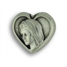 Rosary Parts Heart Shaped Our Lady of Medjugorje Metal Beads 12 pcs - Ysleta Mission Gift Shop- VOTED El Paso's Best Gift Shop