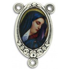 Rosary Parts Our Lady of Sorrows Color Image Center Piece - 1 inch - Ysleta Mission Gift Shop- VOTED El Paso's Best Gift Shop