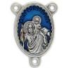 Rosary Parts Saint Christopher Blue Enamel Centerpiece 1 1/8 Inches - Ysleta Mission Gift Shop- VOTED El Paso's Best Gift Shop
