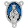 Rosary Parts Saint Dymphna Blue Enamel Centerpiece 1 1/8 Inches - Ysleta Mission Gift Shop- VOTED El Paso's Best Gift Shop