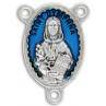 Rosary Parts Saint Dymphna Blue Enamel Centerpiece - Ysleta Mission Gift Shop