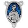 Rosary Parts Saint Peregrine Blue Enamel Centerpiece 1 1/8 Inches - Ysleta Mission Gift Shop- VOTED El Paso's Best Gift Shop