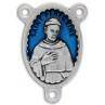 Rosary Parts Saint Peregrine Blue Enamel Centerpiece - Ysleta Mission Gift Shop