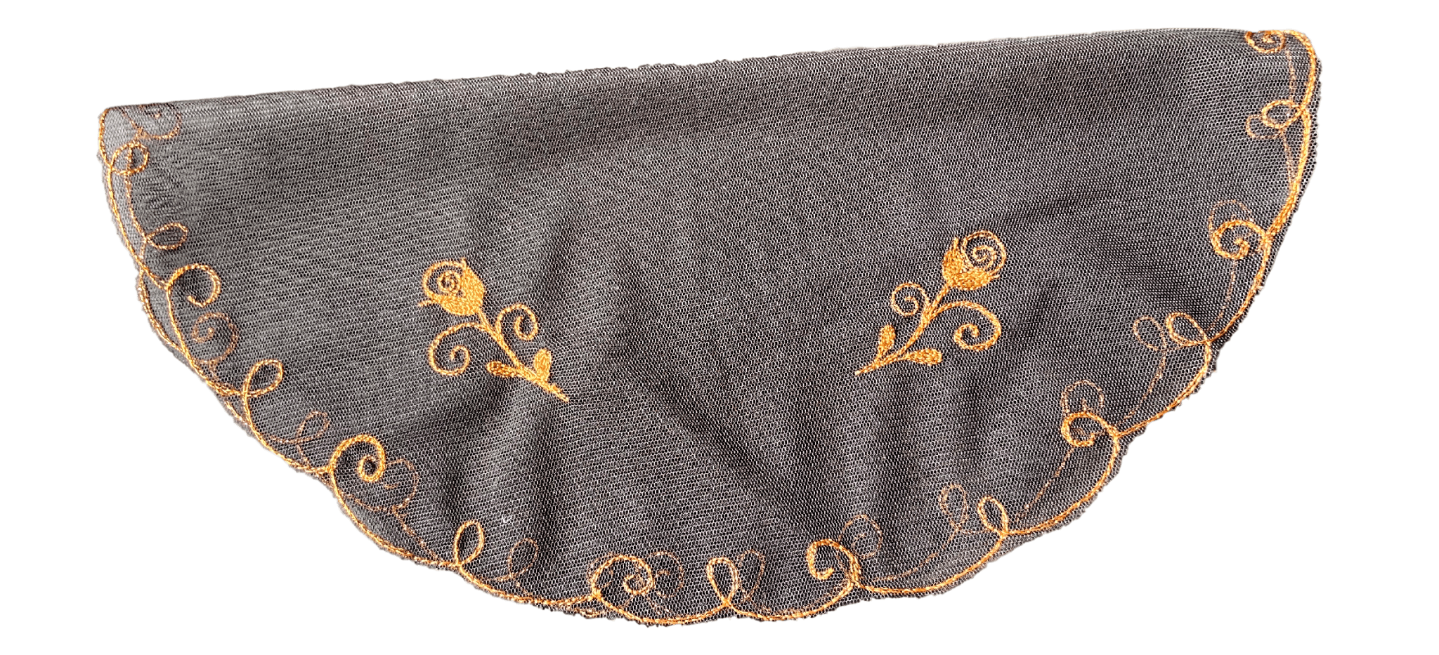 Sacrament Lace Veil Mass Head Coverings Mantilla Handcrafted Round Shape Black Detailing Copper - Ysleta Mission Gift Shop- VOTED El Paso's Best Gift Shop