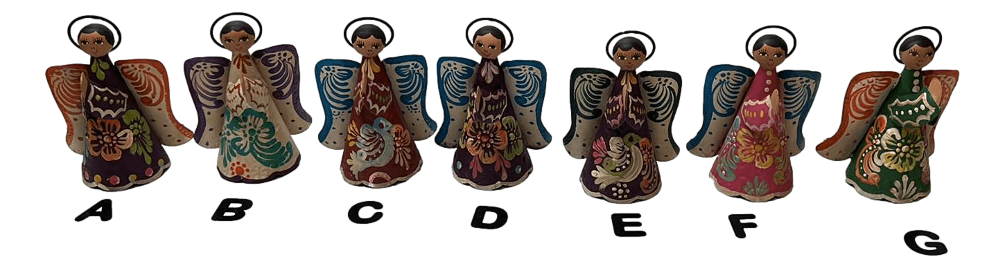 Singing Angels Tin Painted Handcrafted In Mexico H: 5 Inches W: 2.5 inches - Ysleta Mission Gift Shop- VOTED 2022 El Paso's Best Gift Shop