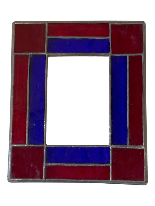 Frame Stained Glass Royal Blue & Red