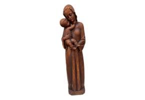 Statue Mother And Child Medium Religious Resin New Old Stock
