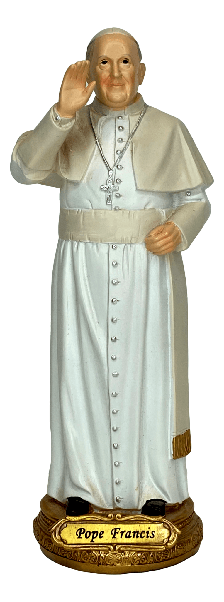 Statue Resin Pope Francis Name Plaque 2 3/4 W x 8 H Inches - Ysleta Mission Gift Shop- VOTED El Paso's Best Gift Shop