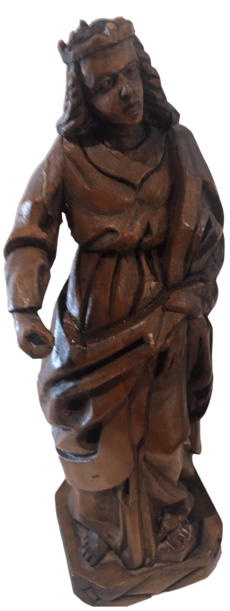 Statue Saint Barbara Wood Red Piece 11 inches tall - Ysleta Mission Gift Shop- VOTED El Paso's Best Gift Shop