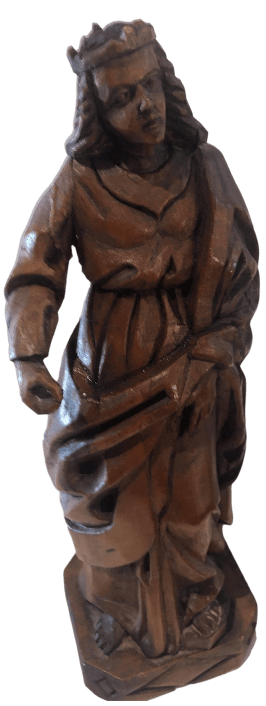 Statue Saint Barbara Wood - Ysleta Mission Gift Shop