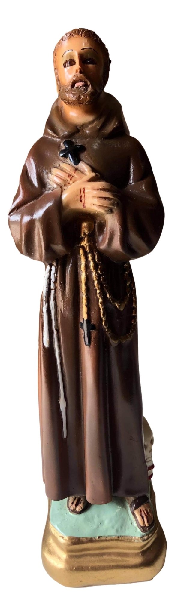 Statue Saint Francis Chalkware Italy Columbia Statuary 13 in. Tall - Ysleta Mission Gift Shop- VOTED El Paso's Best Gift Shop