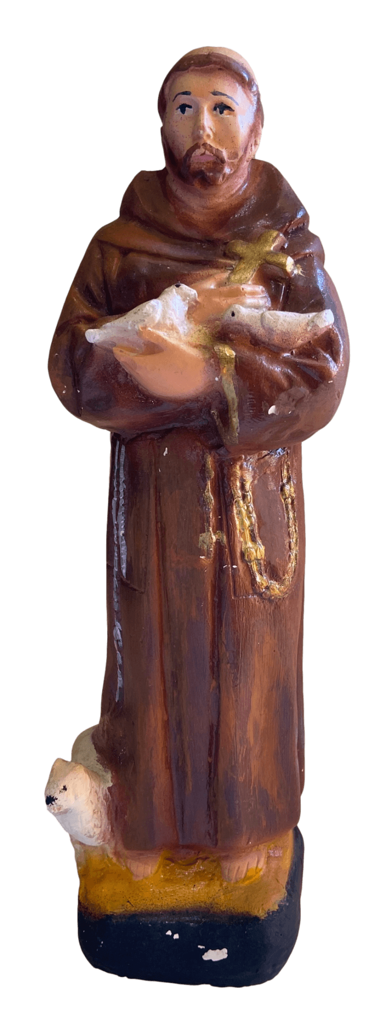Statue Saint Francis (San Francis) Polyresin Mexico 12" x 4" - Ysleta Mission Gift Shop- VOTED El Paso's Best Gift Shop