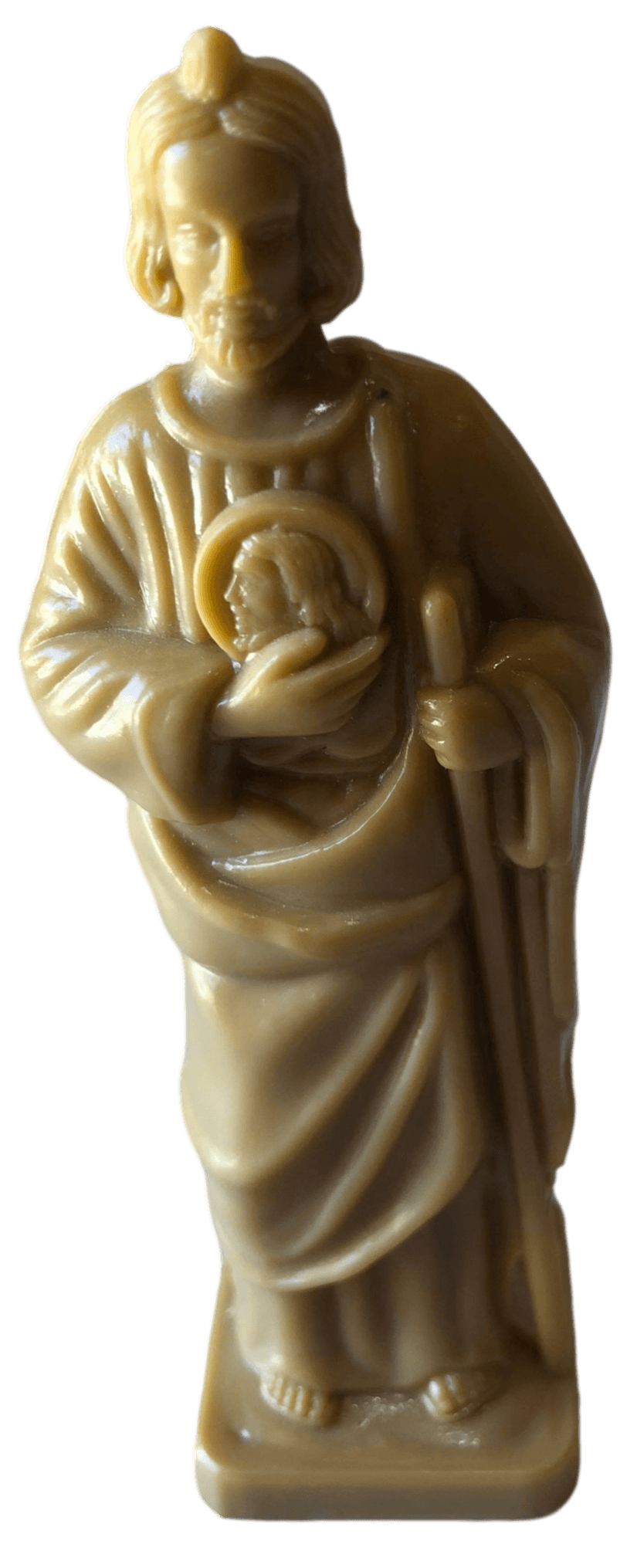 Statue Saint Jude Beige Color Poly Resin Mini 3" - Ysleta Mission Gift Shop- VOTED El Paso's Best Gift Shop