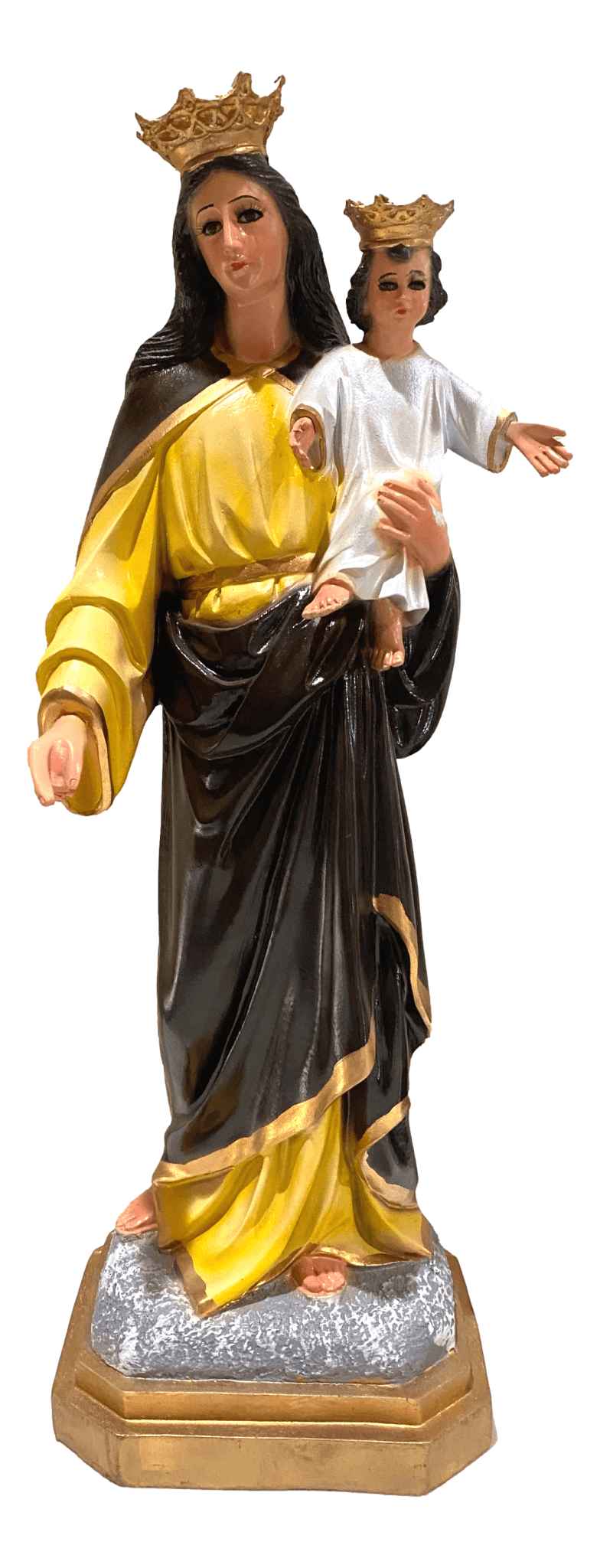 Statue Virgen Of Mt. Carmel Large Handcrafted By Skilled Mexican Artisans 21 L x 7 W inches - Ysleta Mission Gift Shop- VOTED El Paso's Best Gift Shop