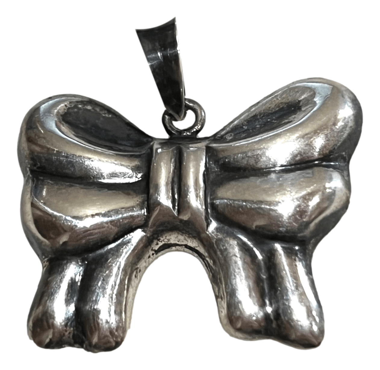 Sterling Silver Pendant Bow 925 Stamped 1.5 inches - Ysleta Mission Gift Shop- VOTED El Paso's Best Gift Shop