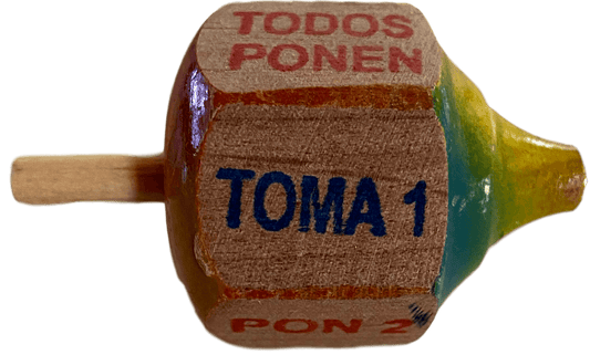 Toy Toma Todo Spinning Top Wood Traditional Mexican Game