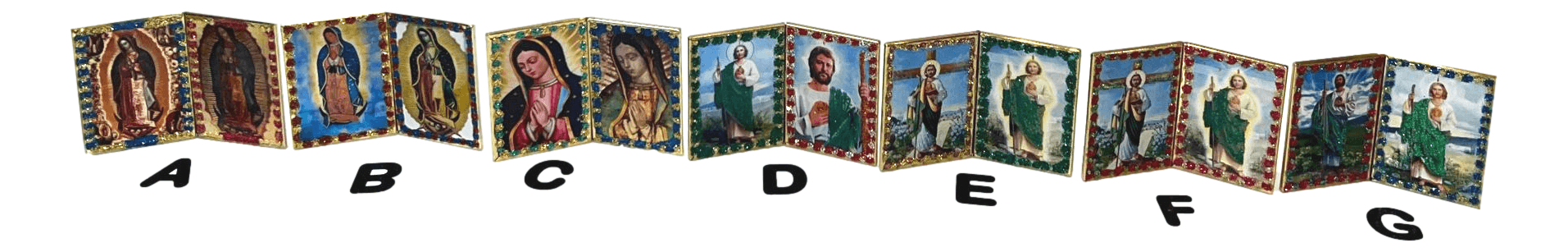 Travel Mirror Religious Images Made in Mexico L: 3 inches X W: 2 inches - Ysleta Mission Gift Shop- VOTED 2022 El Paso's Best Gift Shop
