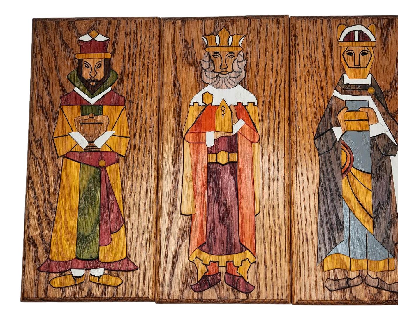 Wood Plaque Set of 3 Three Kings L: 13 inches X W: 6 inches - Ysleta Mission Gift Shop- VOTED 2022 El Paso's Best Gift Shop